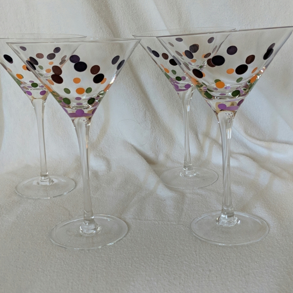 Polka dot martini glasses